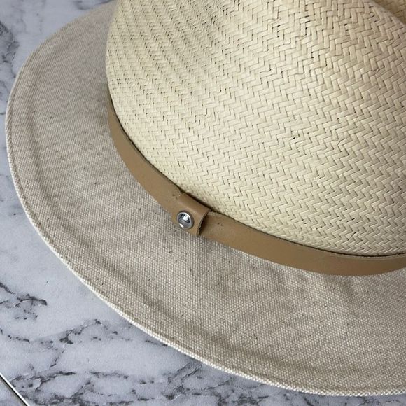 rag & bone Floppy Brim Straw & Canvas Fedora - Picture 3 of 8